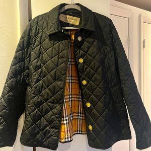 Burberry Women’s Check-Print Quilted Jacket Black XXL 16